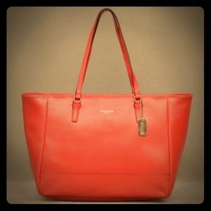 Coach Red Leather Tote