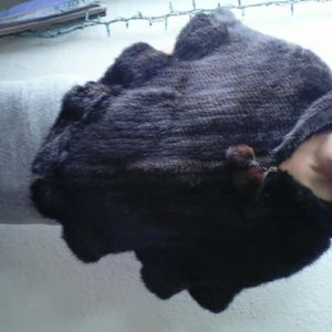 🔝SOLD🔚Knitted Mink Hooded Cape (never worn)