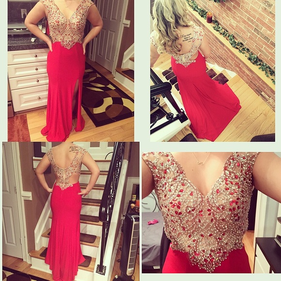 Beautiful red Rachel Allen prom dress! - Picture 2 of 2