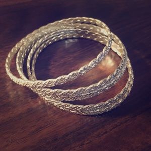 Silver bangle bracelets