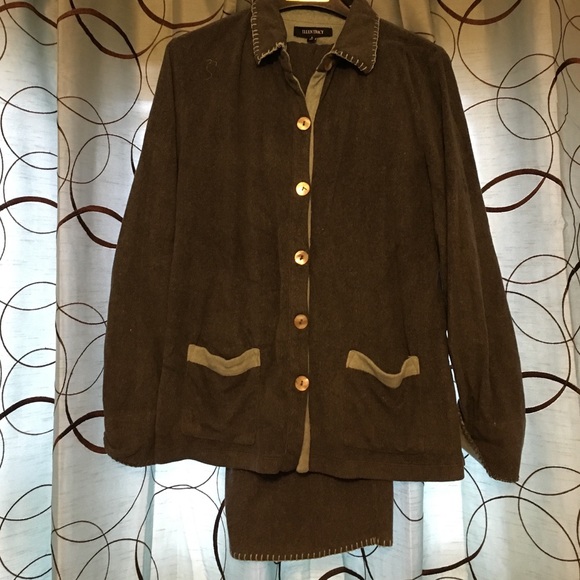Ellen Tracy fleece tailored PJ