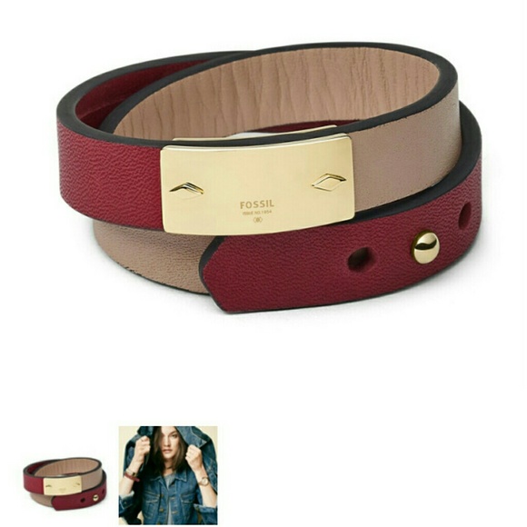 Fossil Double Wrap Leather Bracelet