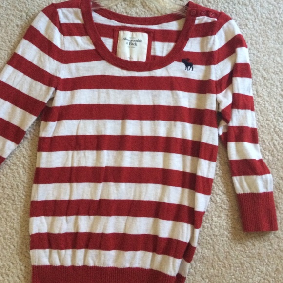 Red and white striped Abercrombie sweater