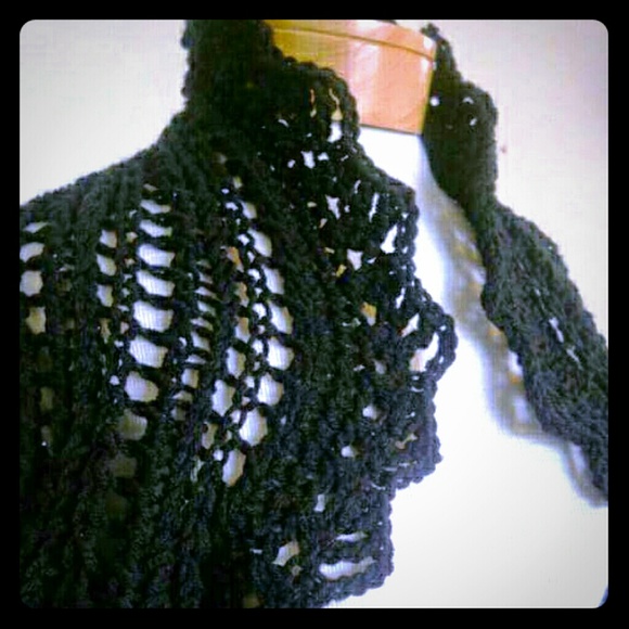 Black lacy knit shrug
