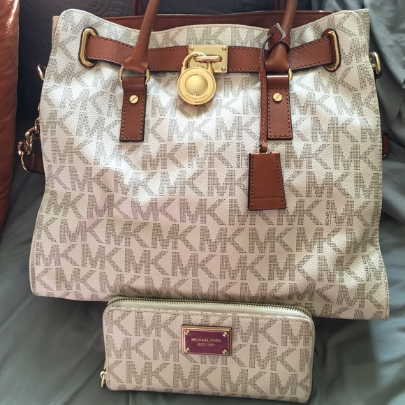 Michael Kors "Vanilla" Hamilton bag & wallet.