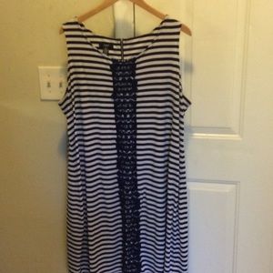 Alfani Navy Stripe Knit Dress Size 2X