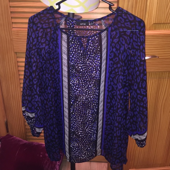 Blue and Black Blouse