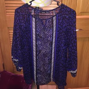 Blue and Black Blouse