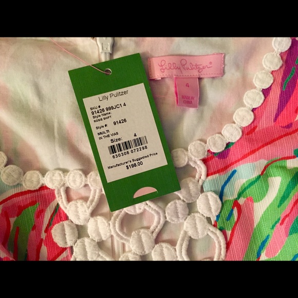SOLD! Lilly Pulitzer Size 4 Rosie Shift Dress - Picture 3 of 4