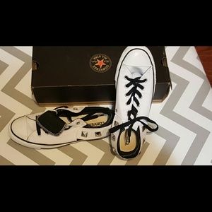 Black and White Studded Converse Lo-Tops
