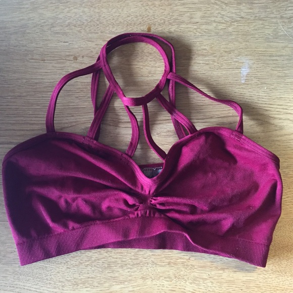 LF Maroon Crisscross Bralette