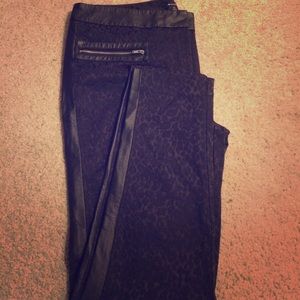 All black leopard pants