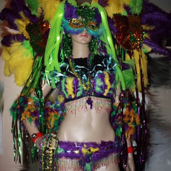 Multicolor MardiGra Showgirl Circus Costume - Picture 1 of 3