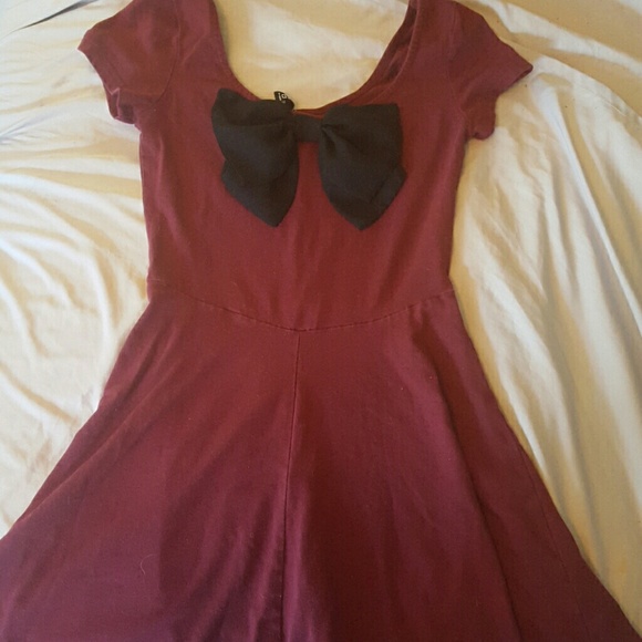 Burgundy Dress W/ Bow