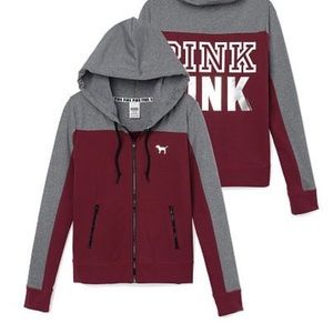 ****Sold on Merc**** Full Zip Maroon and Gray swea