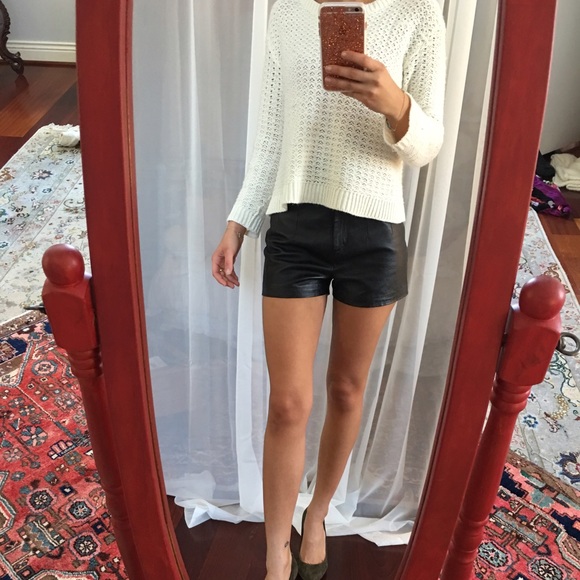 Vintage leather high waisted shorts