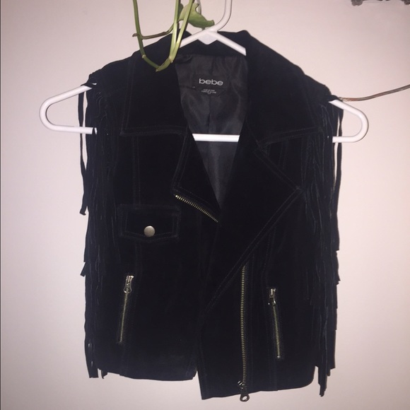 Suede Bebe fringe vest