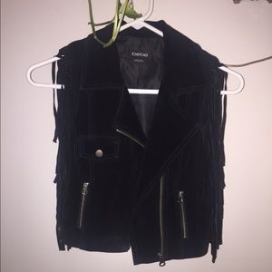 Suede Bebe fringe vest