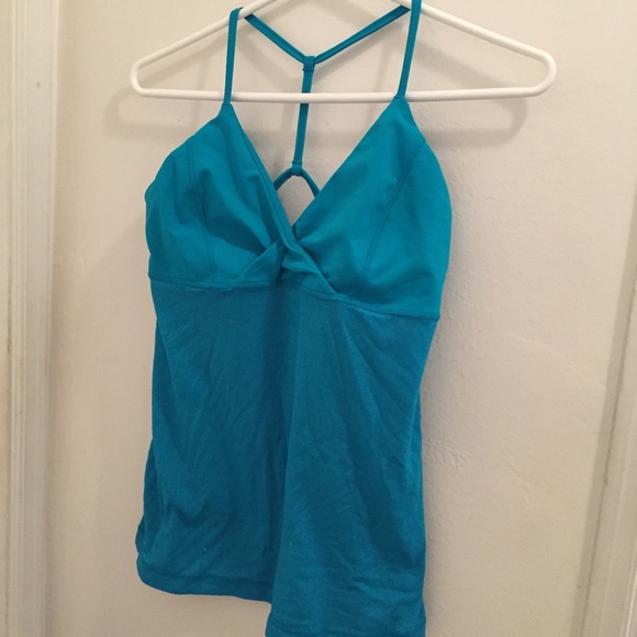 LULULEMON turquoise criss cross tank - Picture 1 of 4