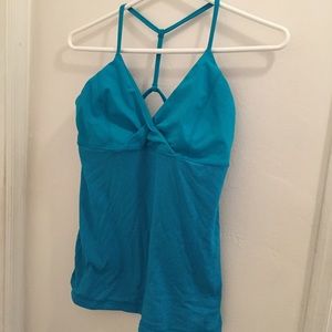 LULULEMON turquoise criss cross tank