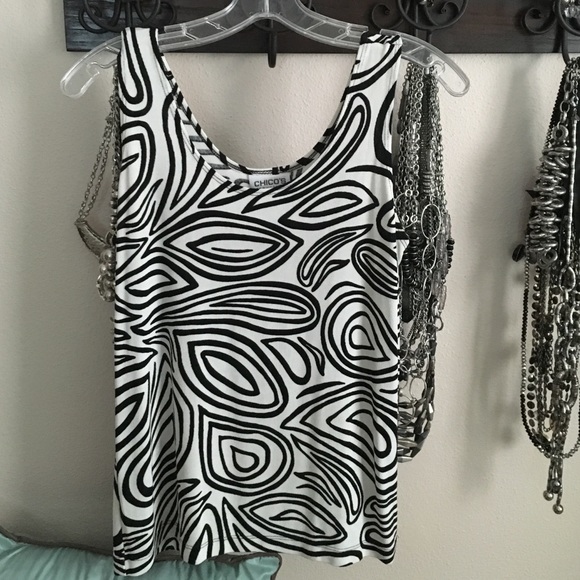 Chico's Travelers Tank black and white