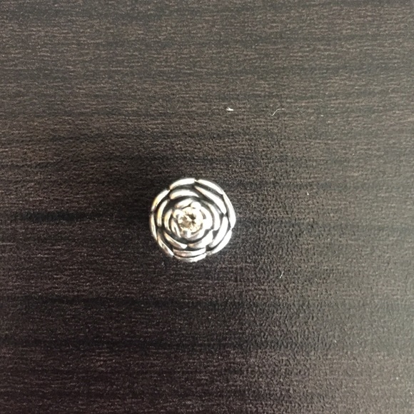 "Blooming Rose, Clear CZ" Pandora Charm