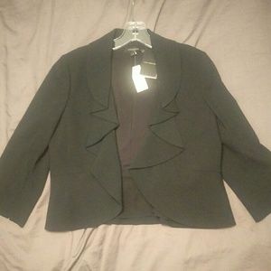 Wool Crepe Shawl-Collar Jacket