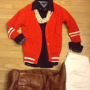 Red Varsity Cardigan