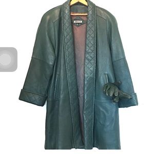 Leather Coat w/ Gloves