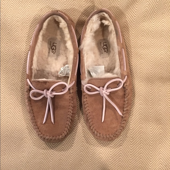 Ugg slippers with pink bow ties