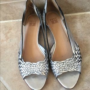 Frye Silver Metallic Wedges