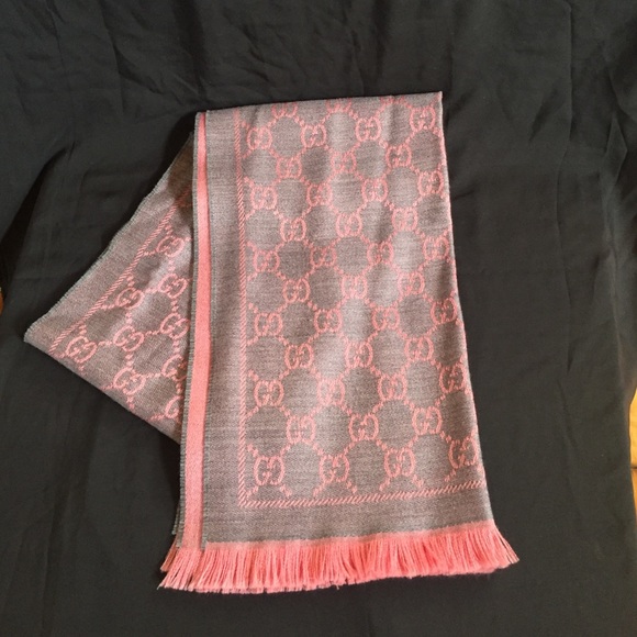 GG Gucci jacquard pattern knit scarf