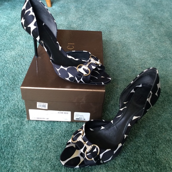 Black and White Authentic Gucci Heels
