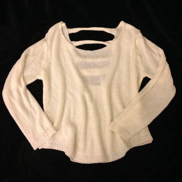 Long Sleeve White Knit Sweater