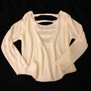 Long Sleeve White Knit Sweater