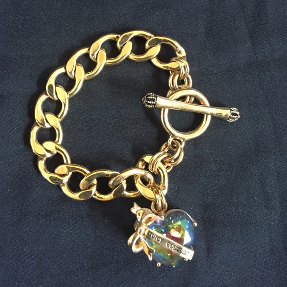 Juicy Couture gold bracelet with heart locket