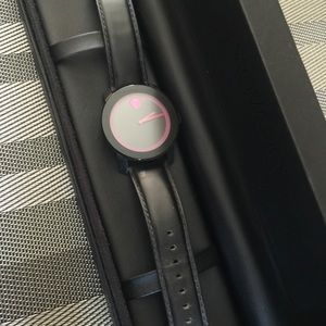 Movado Watch Black and Pink Bold Authentic