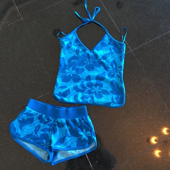 H&M terry cloth halter top and shorts set