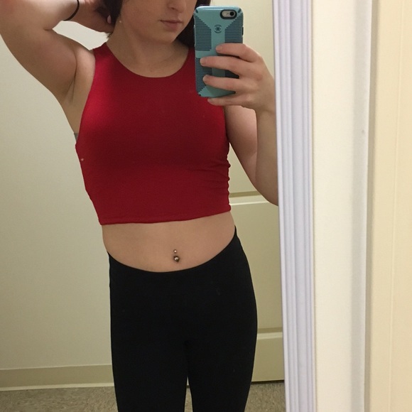Red crop top (also selling in dark gray)