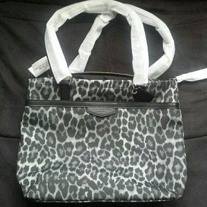 Coach Signature Stripe Ocelot Tote