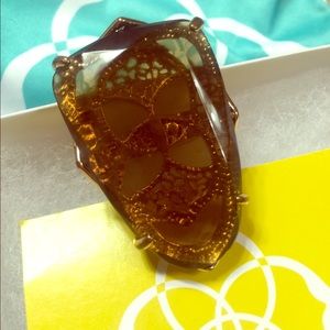 Kendra Scott Brown Agate Stunning  Ring