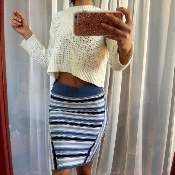 Rag and bone thick cotton sporty skirt blue