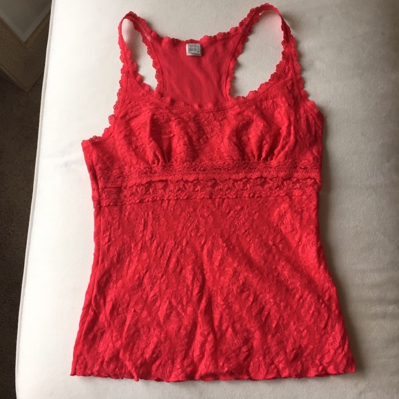 Hanky Panky T-back Lace Tank- Pink