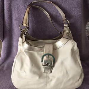 Coach leather ivory and gold perfect condition