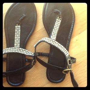 💎Black Rhinestone and Pearl Flat💎NWOT