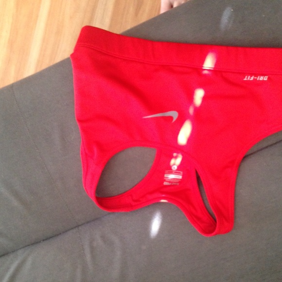 Red Nike sports bra