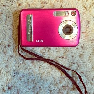 Hot pink digital Camera with black case