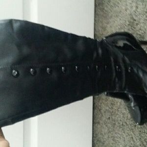 Black high heel boots