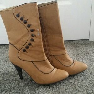 Brown heeled boots