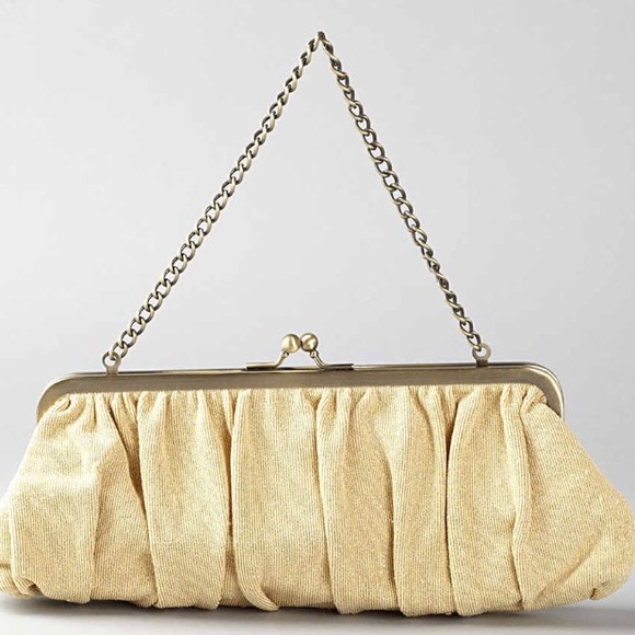 Shimmery Gold Cloth Clutch - Picture 1 of 4